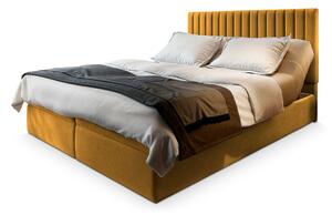Manželská boxspring posteľ s úložným priestorom Murlo 180x200 - horčicová