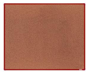 Korková nástenka boardOK v hliníkovom ráme, 1500 x 1200 mm, červený rám