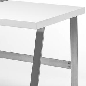 Písací stôl FIRION biela/oceľ