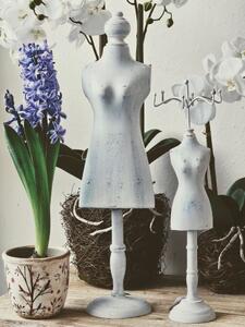 Biela antik drevená dekorácia Mannequin - 13*11*51 cm - Clayre & Eef