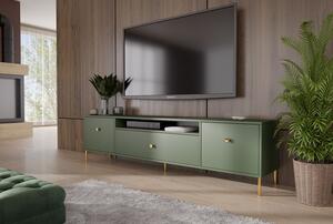 Zelený televízny stolík Mell 200 cm