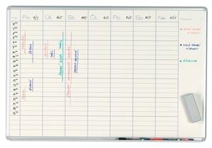 Týždenná plánovacia tabuľa ekoTAB, 1000 x 700 mm, lakovaná