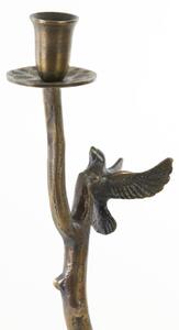 Bronzový antik kovový svietnik s vtáčikmi Bird antique - 18*10*50 cm - Light & Living