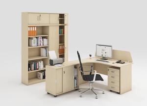 Zostava kancelárskeho nábytku MIRELLI A+, typ C, biela, nadstavba
