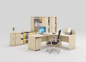 Zostava kancelárskeho nábytku MIRELLI A+, typ B, biela/dub sonoma