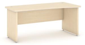 Rohový kancelársky písací stôl ARRISTO LUX, oblúk pravý, 1800 mm, breza