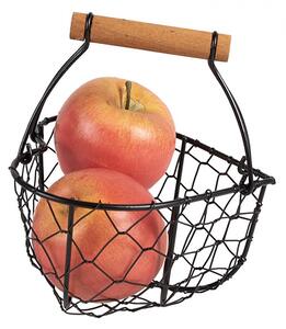 Čierny drôtený košík v tvare srdca - 17*17*19 cm - Clayre & Eef