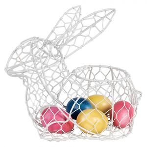 Biely drôtený dekoračný košík králik Bunny M - 25*13*22 cm - Clayre & Eef