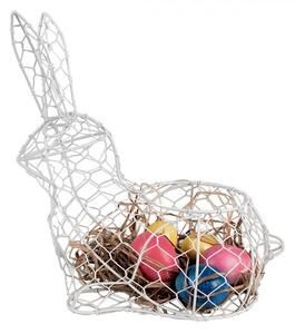 Biely drôtený dekoračný košík králik Bunny L - 28*15*30 cm - Clayre & Eef