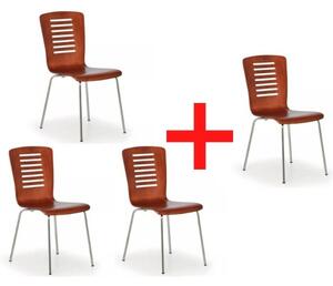 Drevená jedálenská stolička LINES 3+1 ZADARMO, orech