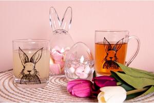 Sklenený hrnček na čaj s králikom Rabbit Cartoon - 11 * 8 * 11 cm / 300 ml - Clayre & Eef