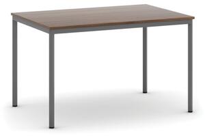 Jedálenský stôl, 1200 x 800 mm, doska orech, podnož tm. sivá