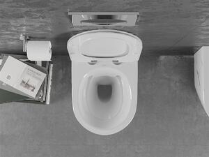 Mexen Lena, závesná WC misa Rimless s duroplastovým sedátkom s pomalým zatváraním, imitácia mramoru-biely kameň, 30224092