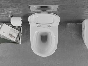 Mexen Lena, závesná WC misa Rimless s duroplastovým sedátkom s pomalým zatváraním, imitácia mramoru-biely kameň, 30224094
