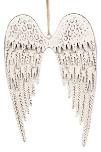Biela antik dekoratívne závesné krídla - 19*12 cm - Clayre & Eef