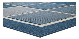 Modrý vonkajší koberec Universal Nicol Squares, 80 x 150 cm
