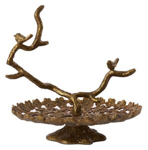 Bronzový poschodový etažér s vtáčikmi Tresa Bird Antique - 37*35*37 cm - Light & Living