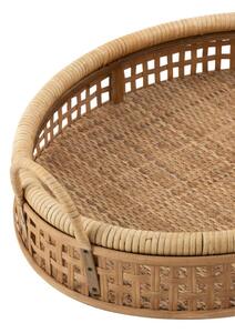 Prírodný oválny ratanový podnos s uchami Rattan / Bamboo M - 57*43*15 cm - J-Line by Jolipa