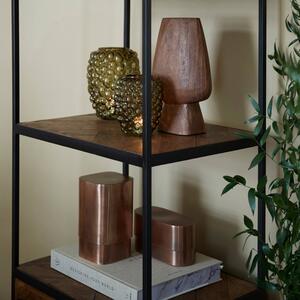 Medený antik kovový oválny úložný box Samuel - 20*9*10 cm - Light & Living