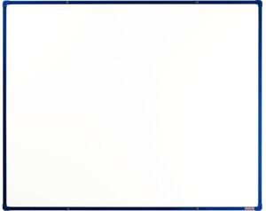 Biela magnetická popisovacia tabuľa s keramickým povrchom boardOK, 1500 x 1200 mm, modrý rám