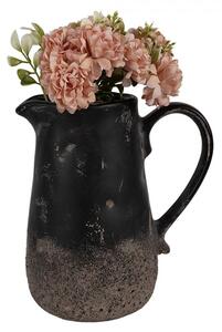 Čierno-sivý keramický džbán M - 16*12*18 cm - Clayre & Eef