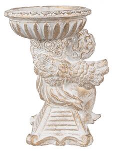Biely antik kvetináč so sochou anjela Angelio Baroque - 18*15*23 cm - Clayre & Eef