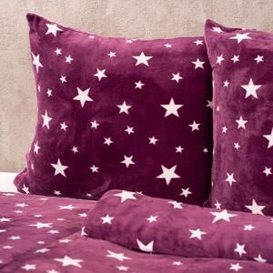 4Home Povlečení mikroflanel Stars violet, 140 x 220 cm, 70 x 90 cm
