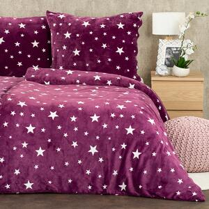 4Home Obliečky mikroflanel Stars violet, 140 x 200 cm, 70 x 90 cm