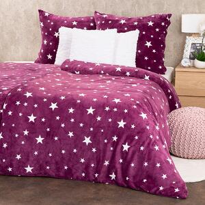 4Home Obliečky mikroflanel Stars violet, 160 x 200 cm, 2 ks 70 x 80 cm