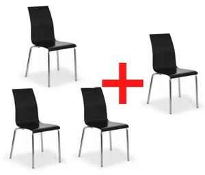 Jedálenská stolička BELLA 3+1 ZADARMO, čierna