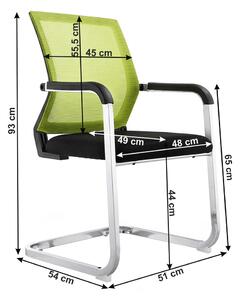 Zasadacia stolička, zelená/čierna, RIMALA