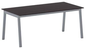 Kancelársky pracovný stôl PRIMO BASIC, sivostrieborná podnož, 1800 x 900 mm, wenge