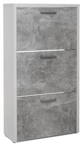 Botník Fulda, biely / šedý betón, výška 115 cm