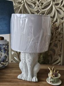 Biela stolná lampa králik s bielym tienidlom Rabbi - Ø 20*45 cm E27/max 1*60W - Clayre & Eef