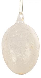 Žlté závesné sklenené vajíčko Egg - Ø 6*10 cm - Clayre & Eef