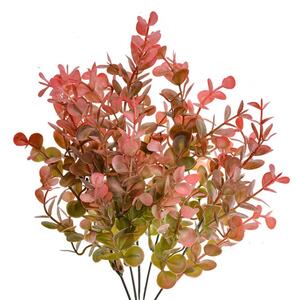 Dekorácia zelená umelá rastlina s červenkastými listami - 12*12*35 cm - Clayre & Eef