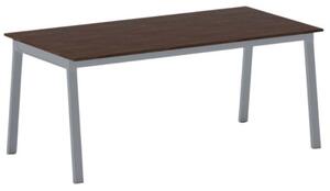 Kancelársky pracovný stôl PRIMO BASIC, sivostrieborná podnož, 1800 x 900 mm, orech