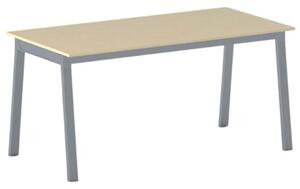 Kancelársky pracovný stôl PRIMO BASIC, sivostrieborná podnož, 1600 x 800 mm, breza