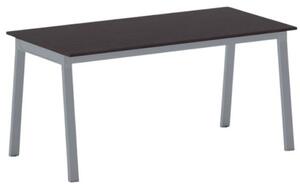 Kancelársky pracovný stôl PRIMO BASIC, sivostrieborná podnož, 1600 x 800 mm, wenge