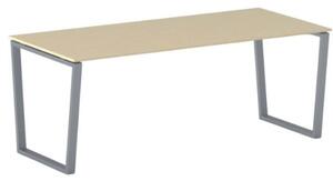 Kancelársky stôl PRIMO IMPRESS, sivostrieborná podnož, 2000 x 900 mm, breza