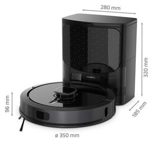 Nedis WIFIVCL002CBK - Inteligentný robotický vysávač s mopom Wi-Fi Tuya čierna + DO