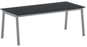 Kancelársky pracovný stôl PRIMO BASIC, sivostrieborná podnož, 2000 x 900 mm, grafitová
