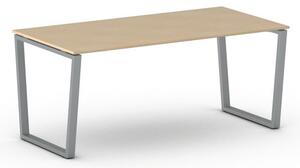 Kancelársky stôl PRIMO IMPRESS, sivostrieborná podnož, 1800 x 900 mm, biela