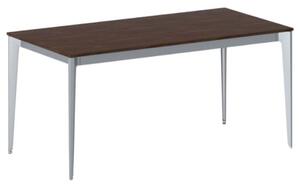 Kancelársky stôl PRIMO ACTION, sivostrieborná podnož, 1600 x 800 mm, orech