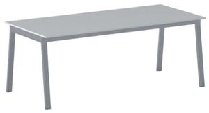 Kancelársky pracovný stôl PRIMO BASIC, sivostrieborná podnož, 2000 x 900 mm, sivá