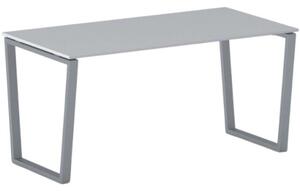 Kancelársky stôl PRIMO IMPRESS, sivostrieborná podnož, 1600 x 800 mm, sivá