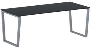 Kancelársky stôl PRIMO IMPRESS, sivostrieborná podnož, 2000 x 900 mm, grafitová