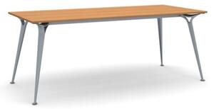 Kancelársky stôl PRIMO ALFA, sivostrieborná podnož, 2000 x 900 mm, čerešňa