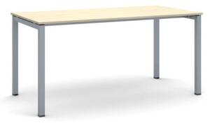 Stôl PRIMO SQUARE so sivostriebornou podnožou 1600 x 800 x 750 mm, breza