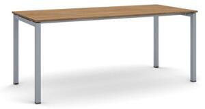 Stôl PRIMO SQUARE so sivostriebornou podnožou 1800 x 800 x 750 mm, orech